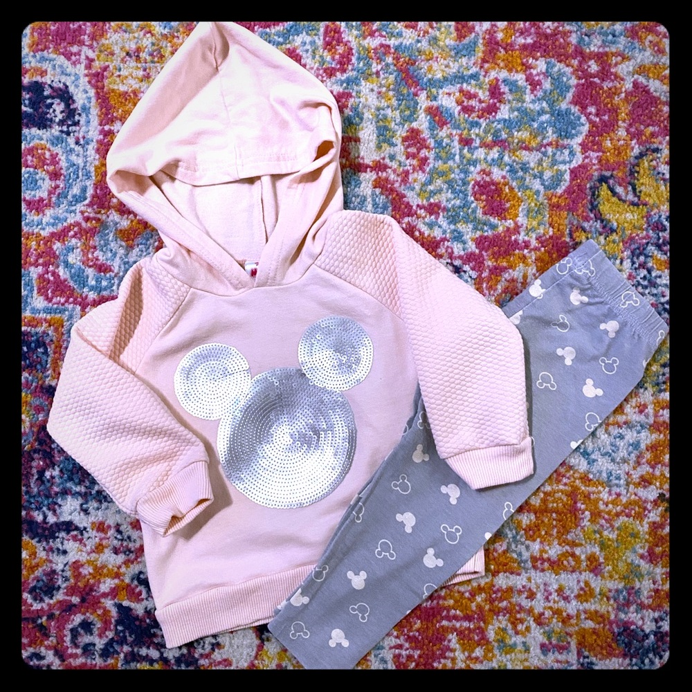 Disney Minnie/Mickey hoodie/legging set 2T - Picture 1 of 6